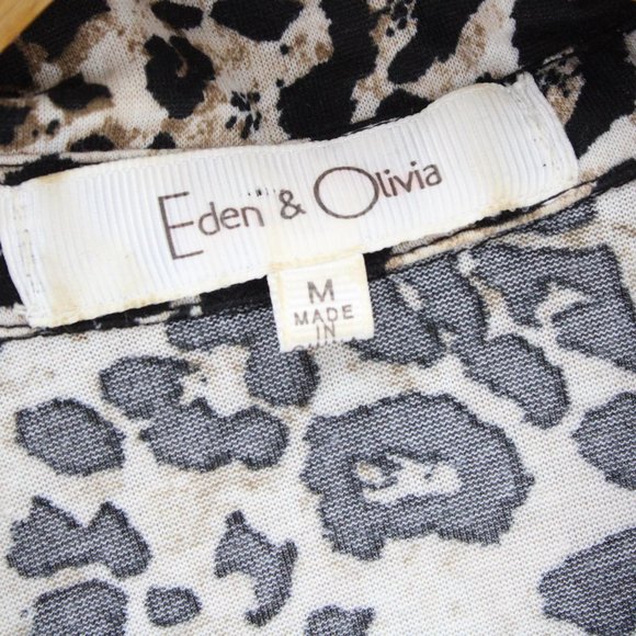 Eden & Olivia Shirt Womens Multicolor Animal Pattern Leopard Lightweight Size M - Picture 6 of 9